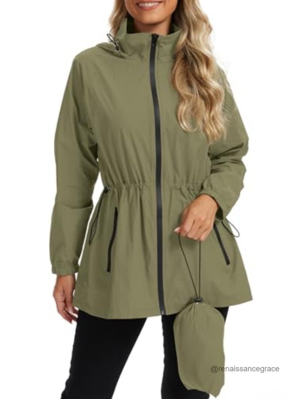 Zando Women's Waterproof Packable Raincoat Lightweight Hooded Rain Jacket